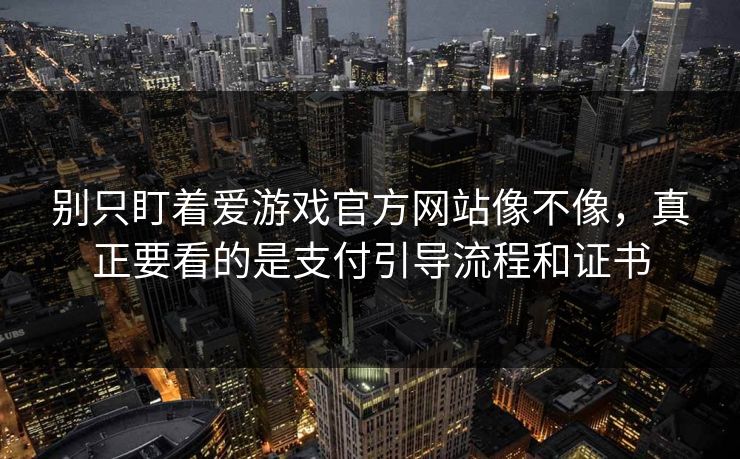 别只盯着爱游戏官方网站像不像，真正要看的是支付引导流程和证书