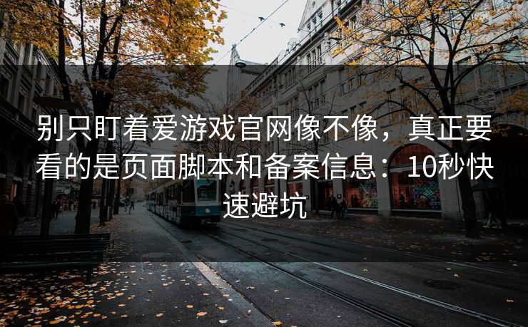 别只盯着爱游戏官网像不像，真正要看的是页面脚本和备案信息：10秒快速避坑